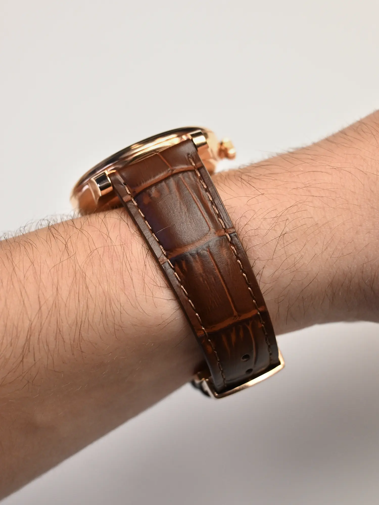 BRACELET CUIR - MARRON CROCODILE - Image 2