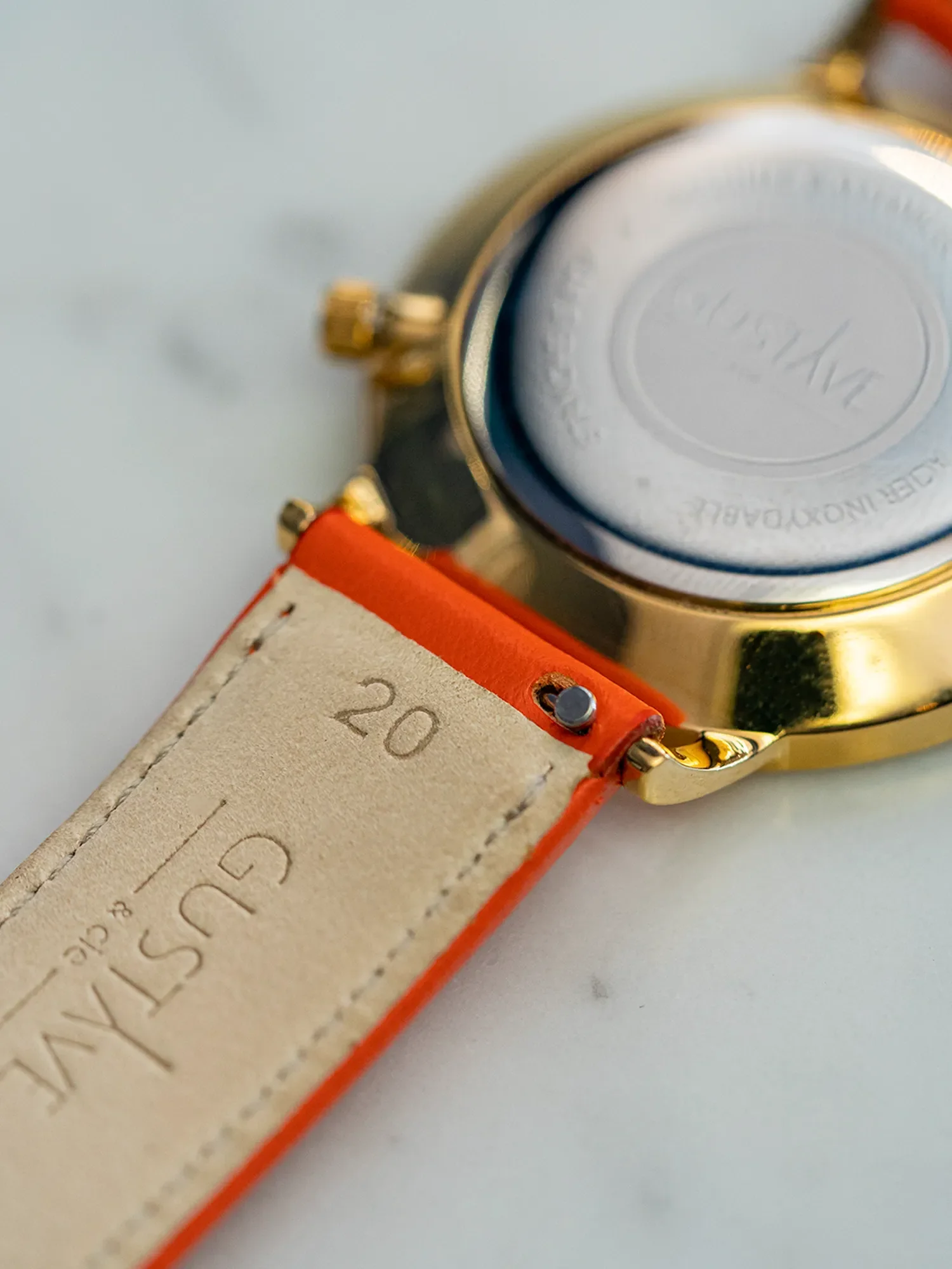 BRACELET CUIR - ORANGE CLÉMENTINE - Image 3