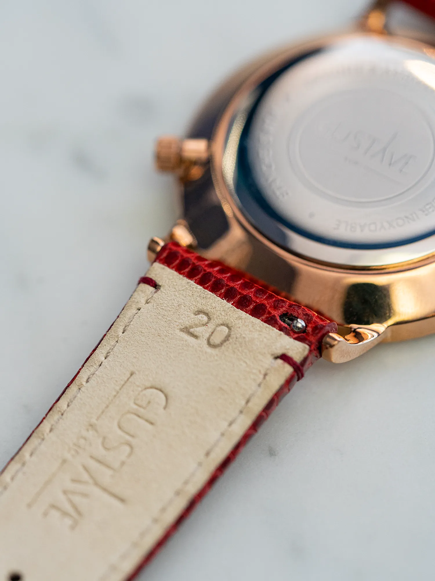 BRACELET CUIR - ROUGE LÉZARD - Image 3