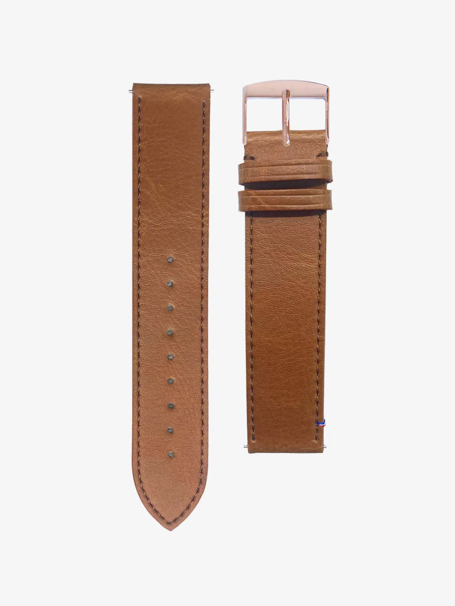 BRACELET CUIR VEGAN - MARRON SURPIQUÉ MADE IN FRANCE - Image 8